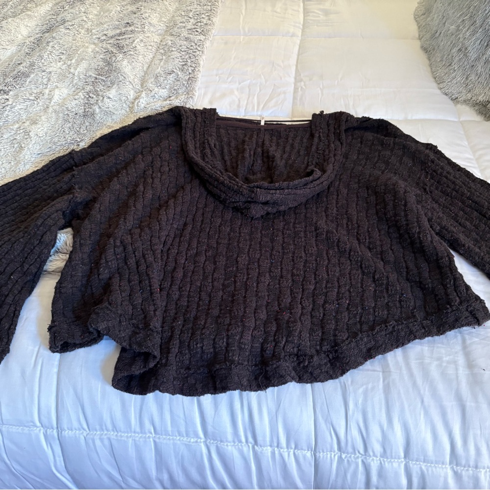 Free People Black V-Neck Sweater - Picture 3 of 5